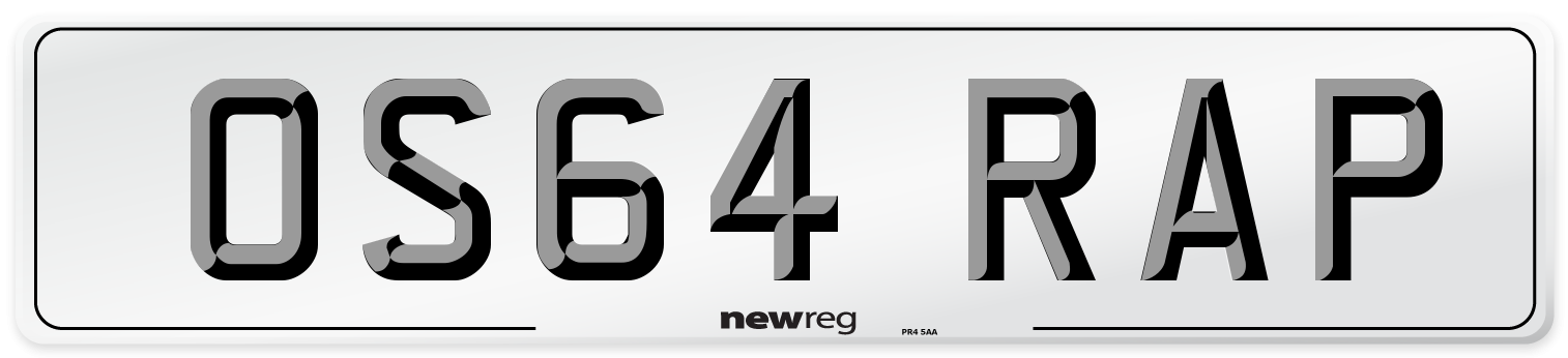 OS64 RAP Number Plate from New Reg